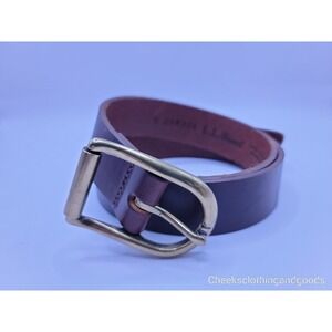 LL Bean Brown Leather Belt Mens size Small/36